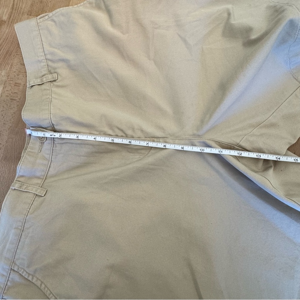 Lauren Ralph Lauren Khaki Flat Front Shorts Women’s 14 Classic Cotton Preppy - Picture 14 of 16